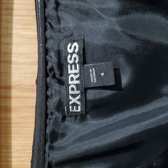 Express Women's Size 4 Black Strapless Pleated Midi Dress with Mesh Detail - Picture 2 of 7